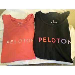 Peloton Womens XL Muscle Tank Top Bundle Black Ombre Coral Pink 2 Pack